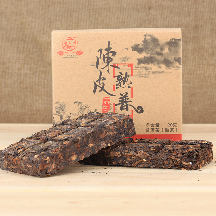 陈皮熟普茶砖